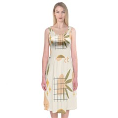 Abstract Art Midi Sleeveless Dress by designsbymallika