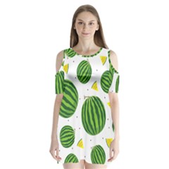 Watermelon Fruit Shoulder Cutout Velvet One Piece