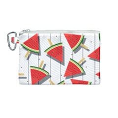 Watermelon Popsicle   Canvas Cosmetic Bag (medium) by ConteMonfrey