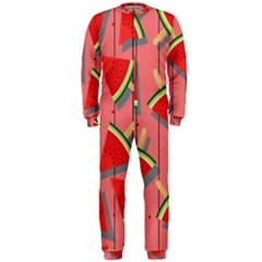 Red Watermelon Popsicle Onepiece Jumpsuit (men) by ConteMonfrey