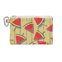 Pastel Watermelon Popsicle Canvas Cosmetic Bag (medium) by ConteMonfrey