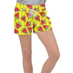 Yellow Watermelon Popsicle  Velour Lounge Shorts by ConteMonfrey