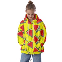 Yellow Watermelon Popsicle  Kids  Oversized Hoodie by ConteMonfrey