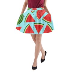 Blue Watermelon A-line Pocket Skirt by ConteMonfrey