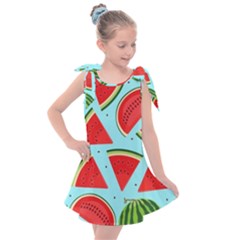 Blue Watermelon Kids  Tie Up Tunic Dress by ConteMonfrey