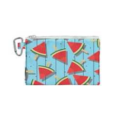 Blue Watermelon Popsicle  Canvas Cosmetic Bag (small) by ConteMonfrey