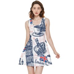 London Seamless Pattern Inside Out Reversible Sleeveless Dress by Wegoenart