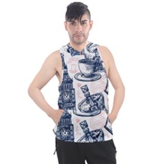 London Seamless Pattern Men s Sleeveless Hoodie by Wegoenart