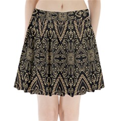 Zentangle-styled-ornament-pattern Pleated Mini Skirt by Wegoenart