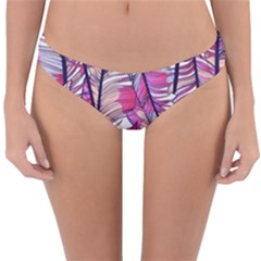 Beautiful-boho-seamless-pattern-with-pink-feathers Reversible Hipster Bikini Bottoms