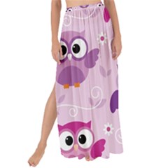 Seamless Cute Colourfull Owl Kids Pattern Maxi Chiffon Tie-up Sarong