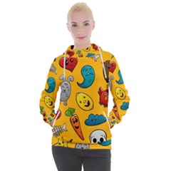 Graffiti Characters Seamless Ornament Women s Hooded Pullover by Wegoenart