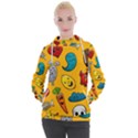 Graffiti Characters Seamless Ornament Women s Hooded Pullover View1