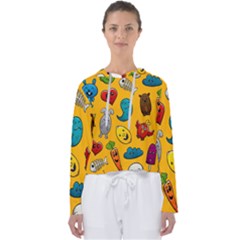 Graffiti Characters Seamless Ornament Women s Slouchy Sweat by Wegoenart