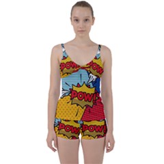 Pow Word Pop Art Style Expression Vector Tie Front Two Piece Tankini