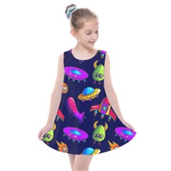 Space Pattern Kids  Summer Dress by Wegoenart