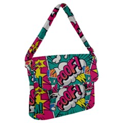 Comic Colorful Seamless Pattern Buckle Messenger Bag by Wegoenart