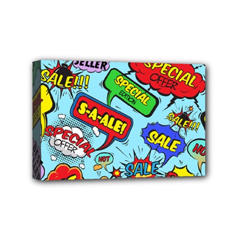 Comic Bubbles Seamless Pattern Mini Canvas 6  X 4  (stretched) by Wegoenart