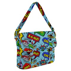 Comic Bubbles Seamless Pattern Buckle Messenger Bag by Wegoenart