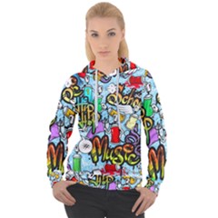 Graffiti Characters Seamless Patterns Women s Overhead Hoodie by Wegoenart