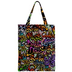 Graffiti Word Seamless Pattern Zipper Classic Tote Bag