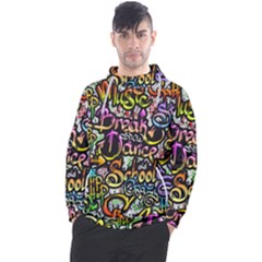 Graffiti Word Seamless Pattern Men s Pullover Hoodie by Wegoenart