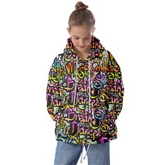 Graffiti Word Seamless Pattern Kids  Oversized Hoodie by Wegoenart