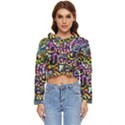 Graffiti Word Seamless Pattern Women s Lightweight Cropped Hoodie View1
