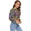 Graffiti Word Seamless Pattern Women s Lightweight Cropped Hoodie View3