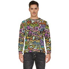 Graffiti Word Seamless Pattern Men s Fleece Sweatshirt by Wegoenart