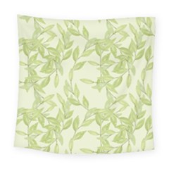 Watercolor Leaves On The Wall  Square Tapestry (large)