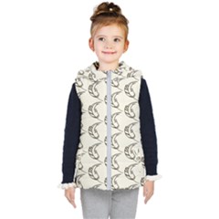 Cute Leaves Draw Kids  Hooded Puffer Vest by ConteMonfrey