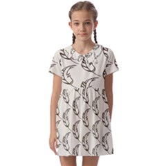 Cute Leaves Draw Kids  Asymmetric Collar Dress by ConteMonfrey