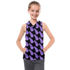 Cute Lavanda Black Kids  Sleeveless Hoodie by ConteMonfrey