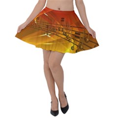 Music Notes Melody Note Sound Velvet Skater Skirt