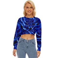 Blue Rose Flower Plant Romance Lightweight Long Sleeve Sweatshirt by Wegoenart