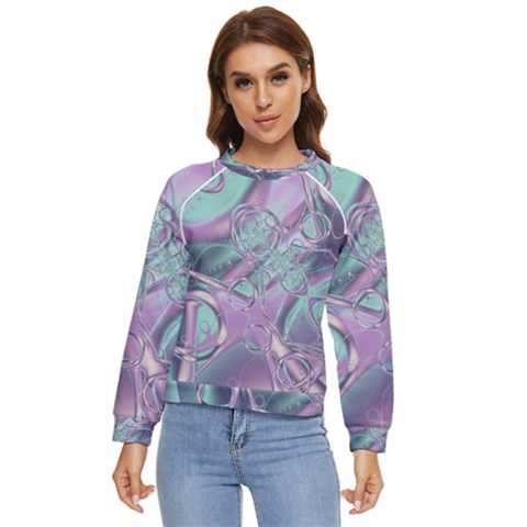 Illustration Fractal Pattern Modern Art Digital Women s Long Sleeve Raglan Tee by Ravend