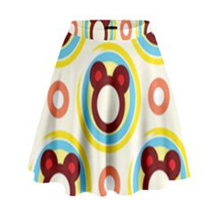 Hide And Seek Cute Cartoon Character High Waist Skirt