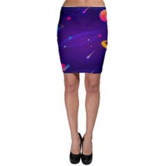 Cartoon Galaxy With Stars Background Bodycon Skirt by danenraven