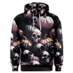 Halloween party skulls, Demonic pumpkins pattern Men s Overhead Hoodie