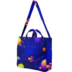 Artistic Space Planet Square Shoulder Tote Bag by danenraven