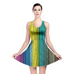 Line Rope Fiber Close Up Multicoloured Background Reversible Skater Dress by Wegoenart