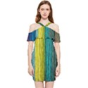 Line Rope Fiber Close Up Multicoloured Background Shoulder Frill Bodycon Summer Dress View1