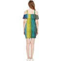 Line Rope Fiber Close Up Multicoloured Background Shoulder Frill Bodycon Summer Dress View2