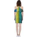 Line Rope Fiber Close Up Multicoloured Background Shoulder Frill Bodycon Summer Dress View4