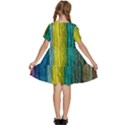 Line Rope Fiber Close Up Multicoloured Background Kids  Short Sleeve Tiered Mini Dress View4