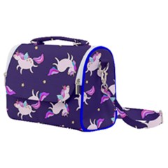 Fantasy Fat Unicorn Horse-pattern Fabric Design Satchel Shoulder Bag by Wegoenart