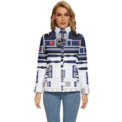 Robot R2d2 R2 D2 Pattern Women s Puffer Bubble Jacket Coat by Jancukart