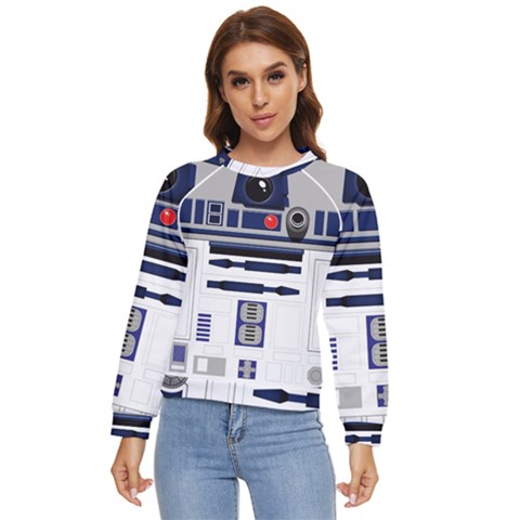 Robot R2d2 R2 D2 Pattern Women s Long Sleeve Raglan Tee by Jancukart