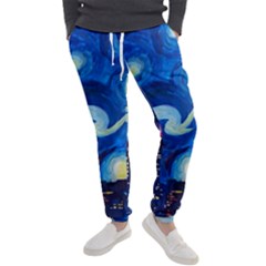 Starry Night In New York Van Gogh Manhattan Chrysler Building And Empire State Building Men s Jogger Sweatpants by danenraven